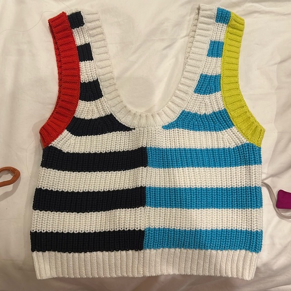 STAUD Tops - Staud Striped Tank Crochet S